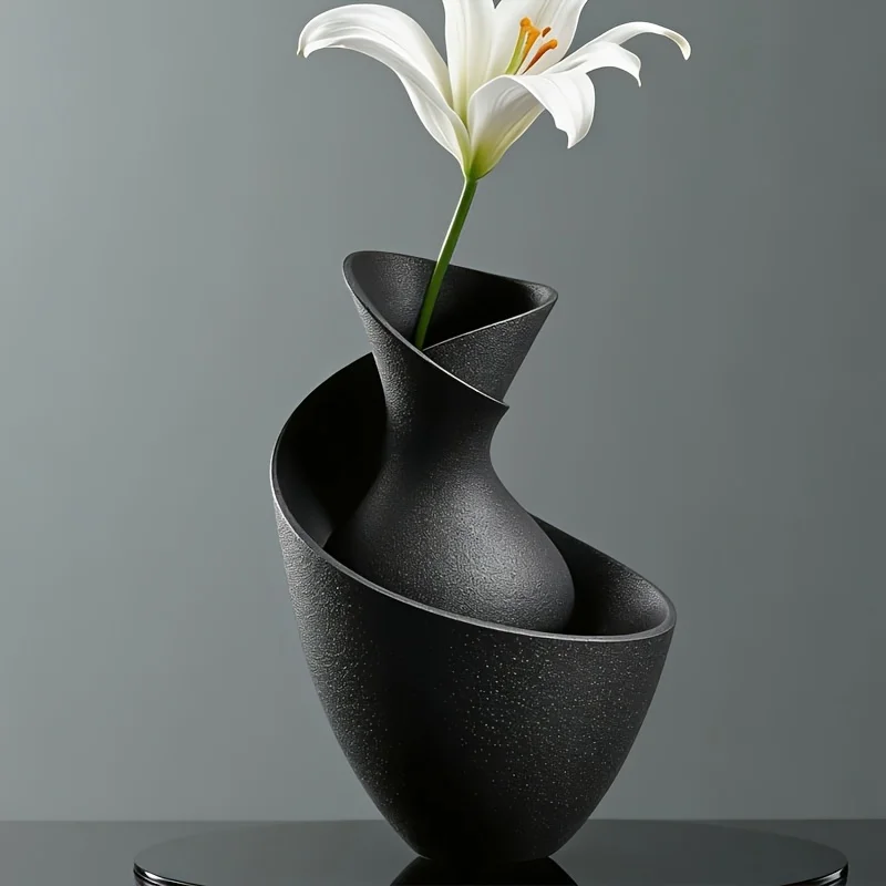 Minimalist Light Luxury Decorative Vase, Living Room Entryway Tabletop Flower Arrangement Ornament, Nordic Style Artistic 1 Minimalist Light Luxury Decorative Vase, Living Room Entryway Tabletop Flower Arrangement Ornament, Nordic Style Artistic 1