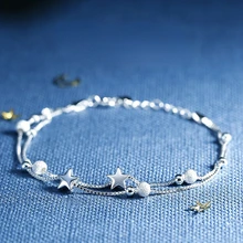  925 sterling silver Beautiful stars Bracelets for women korean fashion designer party Wedding Jewelry Holiday gifts 