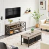 4 Pieces Living Room Table Sets - Includes TV Stand with Storage for 65 in TV, Lift-top Coffee Table with Baskets 2