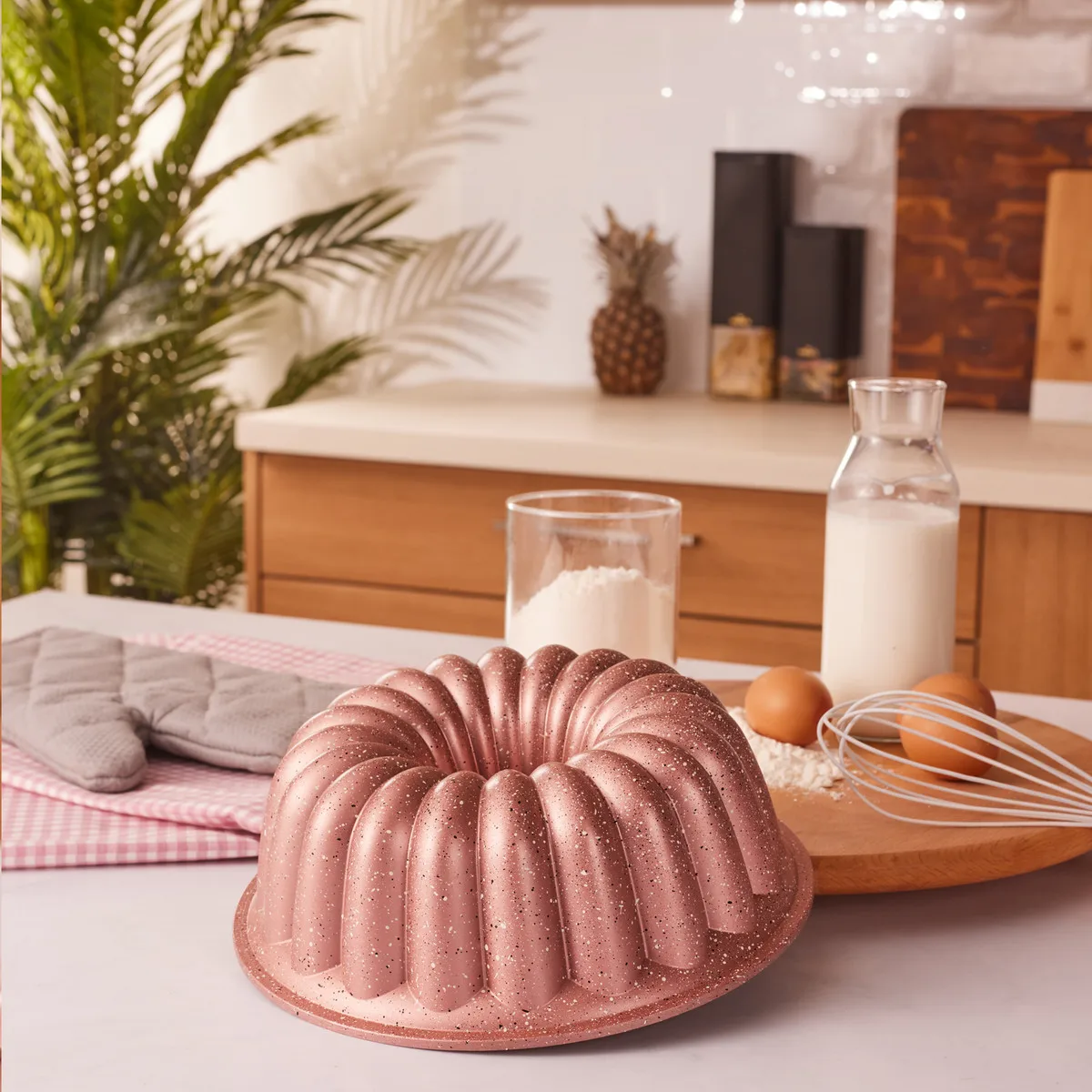 

24 cm Casting Cake Mold Golden Pink Granite Cake Mold Tiered Round Cake Mold Set Cake Pan Set Non Stick Baking Pans