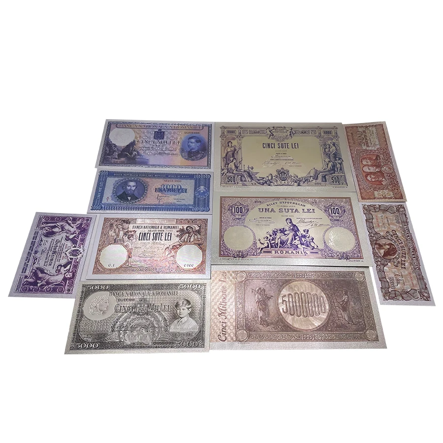 Romanian Gold Silver Banknote 1-1000 Lei For Gifts Collection