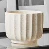 ceramic ribbed vase - cream white 4.5-inch elegant flower pot