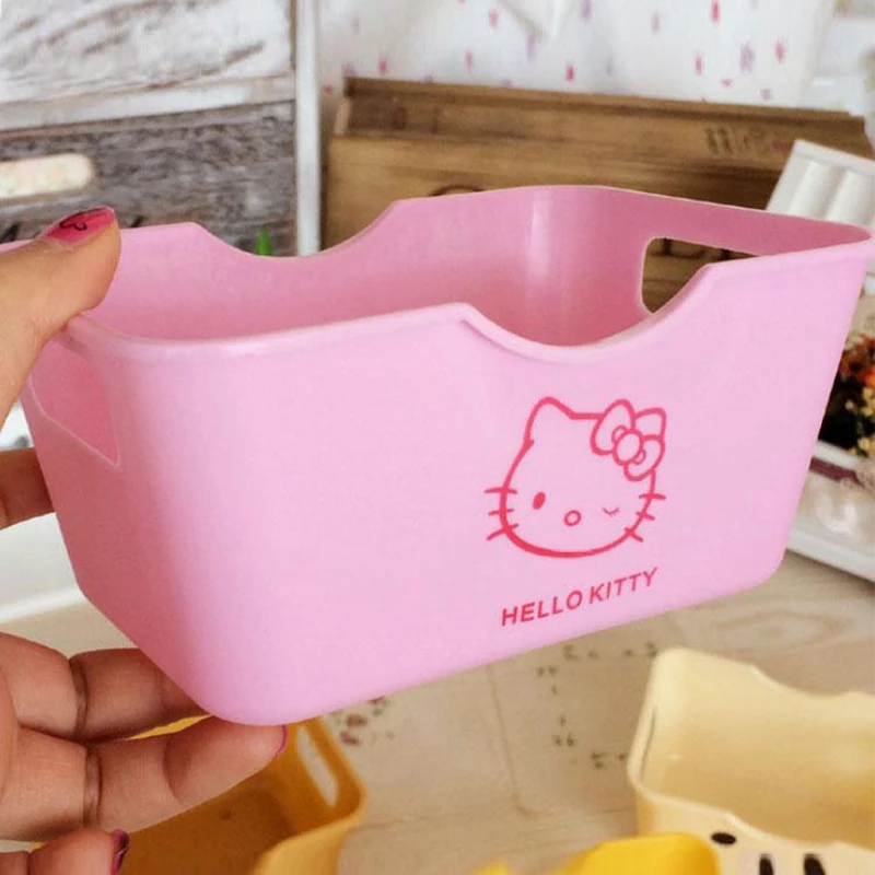 

Hello Kitty kawaii Cartoon Storage box sanrio Anime Desktop storage basket Dining table clutter box Large capacity Toy Girl Gift