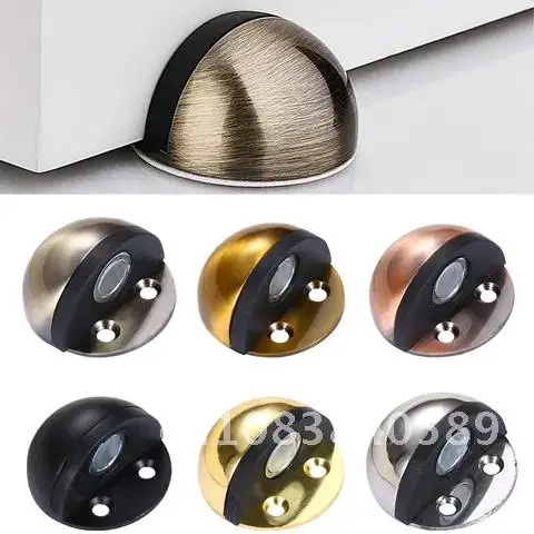 

Stainless Steel New Rubber Door Stopper Non Punching Sticker Hidden Door Holder Catch Floor Mounted Nail-free Hardware