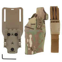 Tactical Pistol Holster G17 Gen4 G19 with X300 X300U Flashlight Quick Release Drop Leg Holsters Right Hand Airsoft Gun Carry 1