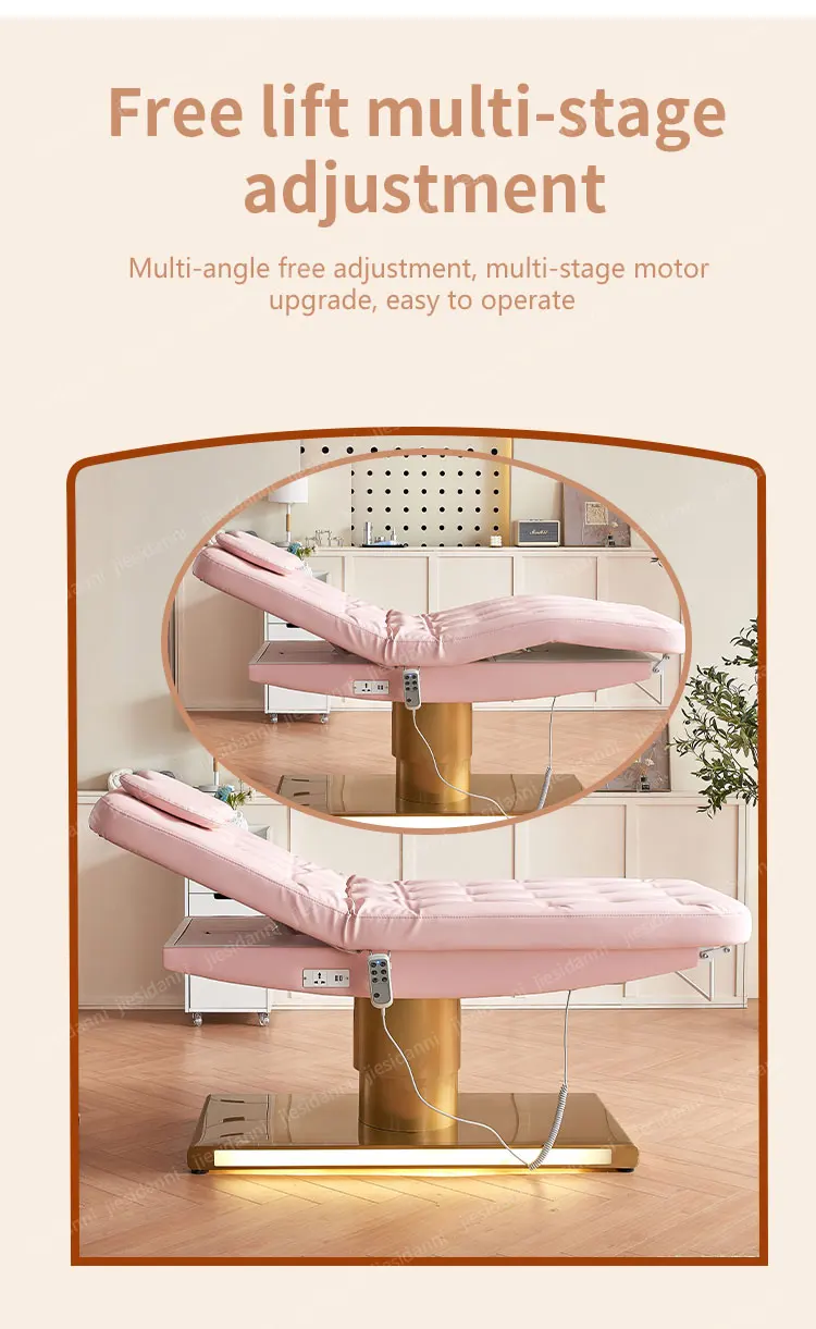 Description Picture 6 of itemSalon head spa milking massage table clinic facial chair pink electric beauty bed automatic lifting tattoo medical surgery bed