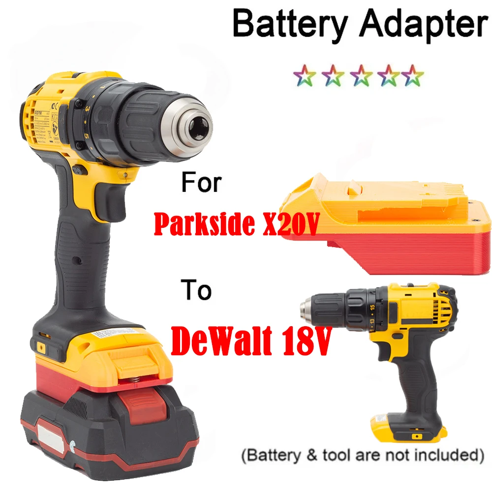 Adattatore Di Conversione Batteria Per Lidl Parkside X20V Li-Ion A Per Strumenti Cordless Dewalt 20V Max (Non Includere Strumenti E Batteria)