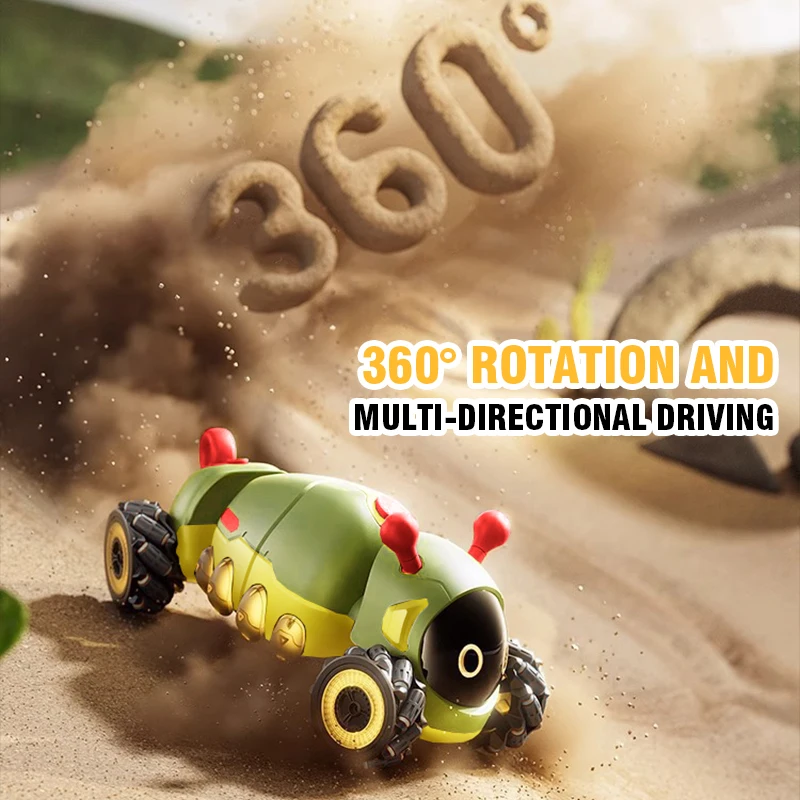 Plastic 4WD RC Insect Stunt Car with Spray Light for Kids