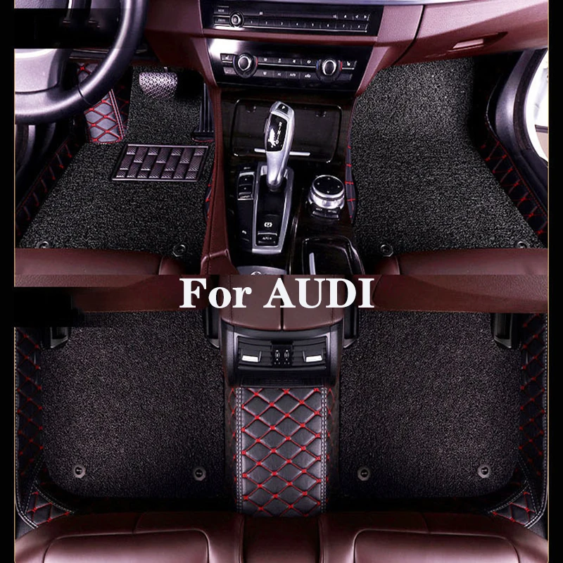 

High Quality Customized Double Layer Detachable Diamond Pattern Car Floor Mat For AUDI R8 S1 S3 S4 S5 S6 S7 S8 SQ5 SQ7 TT TTS Q8