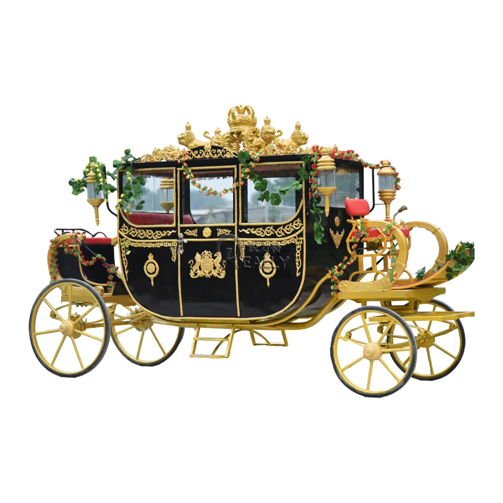 White Horse Carriage For Christmas/pumpkin Horse Buggy For Wedding/princess Wedding Buggy Royal Horse Drawn Carriage