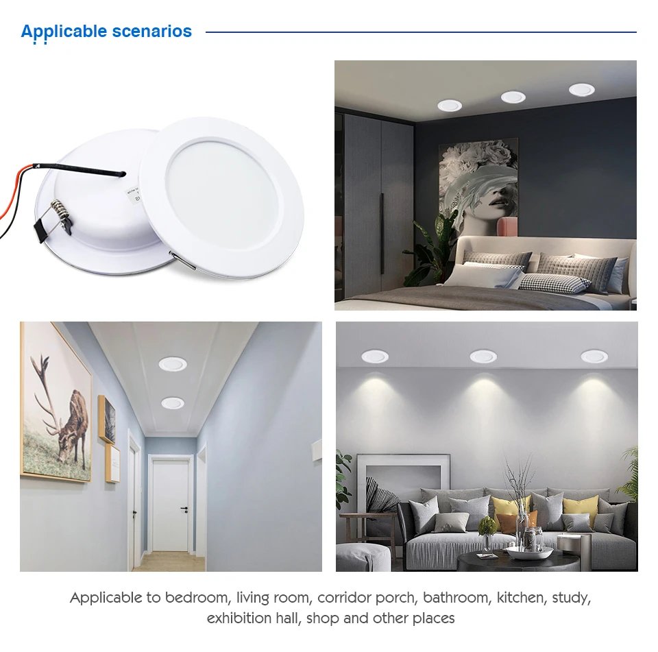 Description Picture 6 of itemHigh Quality LED Downlight AC110V 220V DC12V 24V Round Recessed Ceiling Lamp 5W 9W 12W 15W 18W Panel Light Indoor Led Spotlight