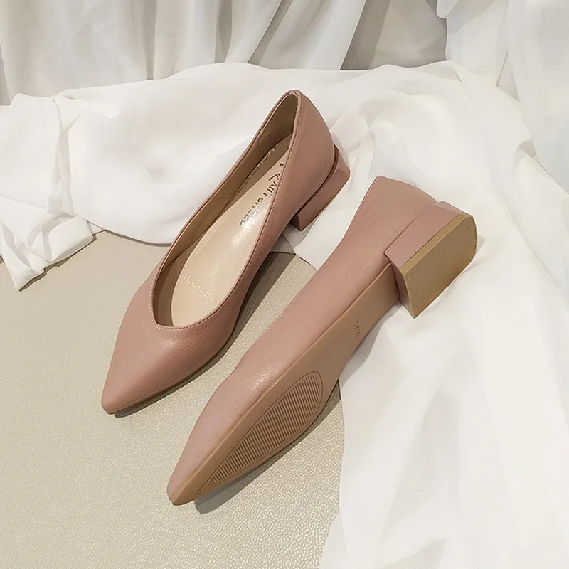 Pointed Toe Boat Shoes For Work Women's Italian Leather Pointy Low