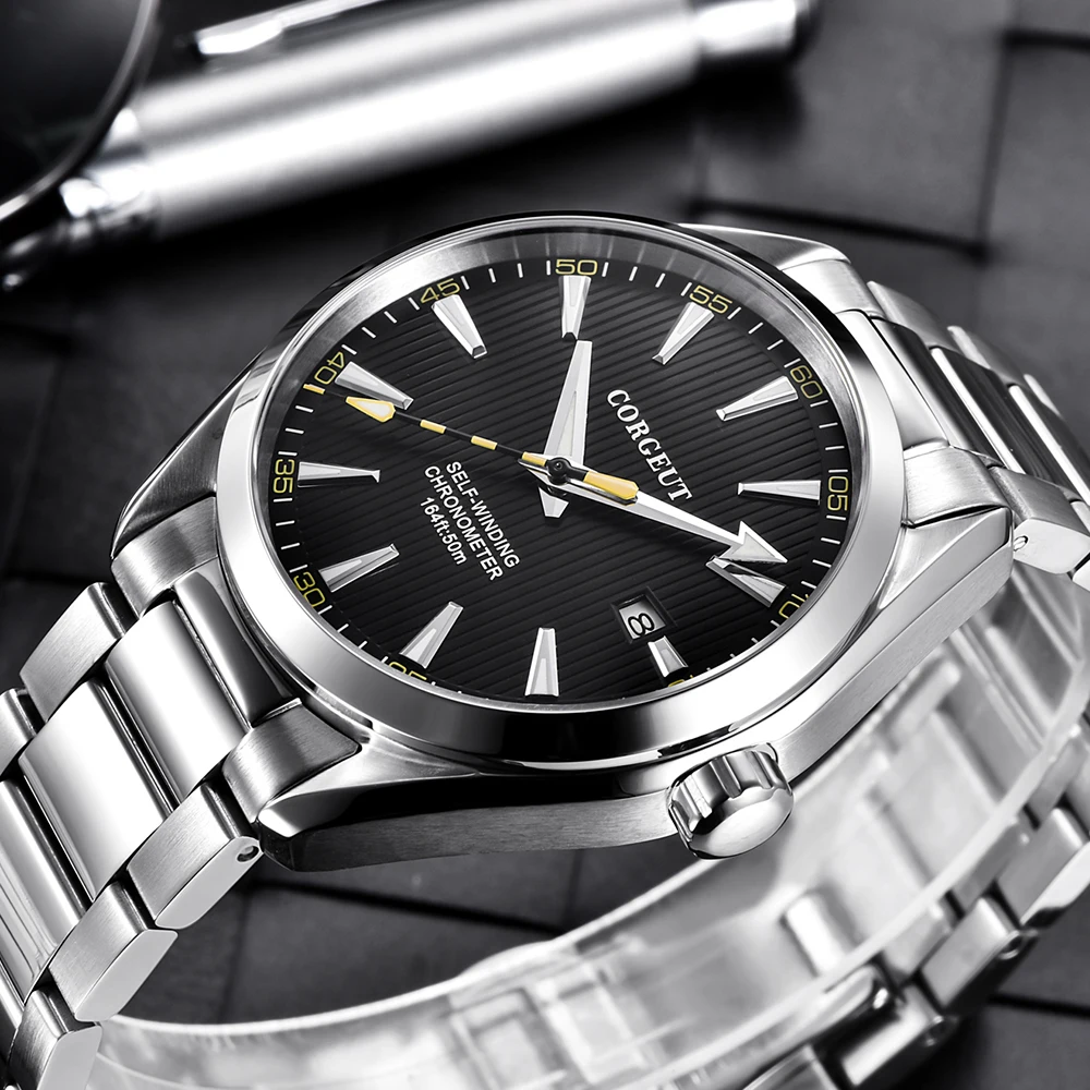 CORGEUT 41mm NH35 Movement High Luxury Men's Watch Flat Sapphire