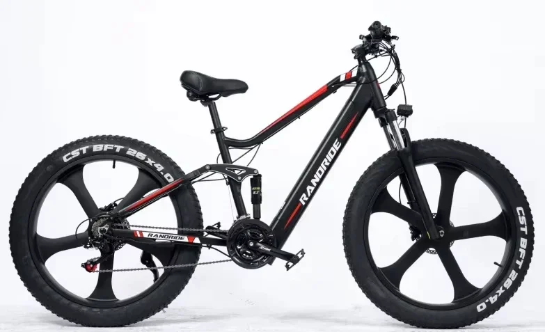 Electric Bicycle 1000W 48V 13Ah Removable Battery 26*4inch Fat Tire E-bike Mountain Off-Road