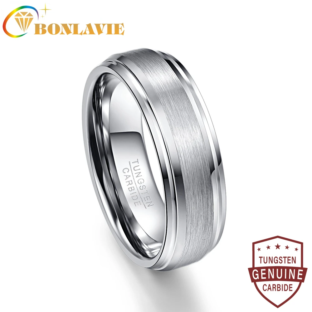 

New Fashion Simple Men's 7mm Tungsten Carbide Ring Matte Finish Wedding Engagement Rings Size 6 to 14