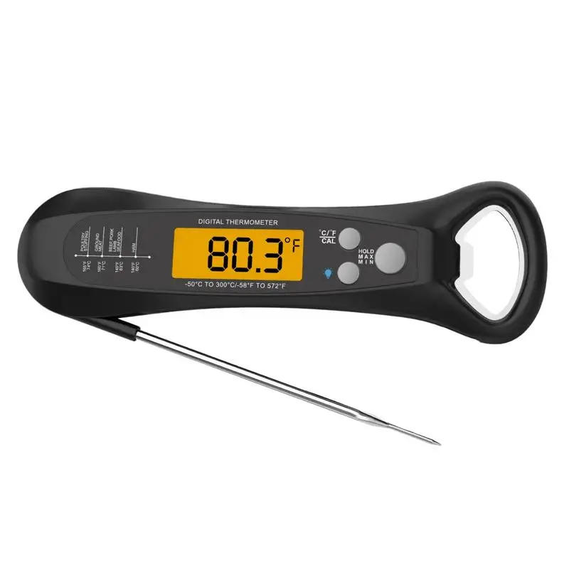 

Fast Instant Read Thermometer Digital Meat Thermometer Waterproof Grilling BBQ Thermometer With LCD Display