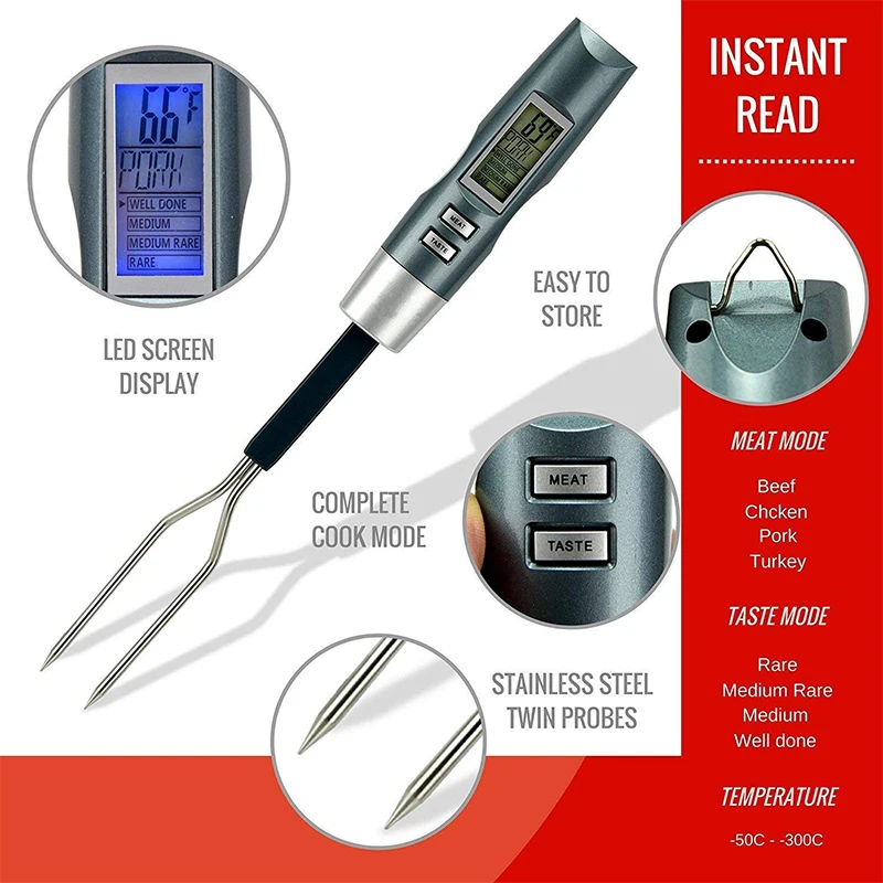 Smart BBQ Digital BBQ Temperature Fork with LED light NEW!!!