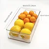 2pcs Stackable Refrigerator  Bins,  Space-saving Transparent Organizer With Handles, For Cabinets, Shelves, Drawer, Countertop A 4