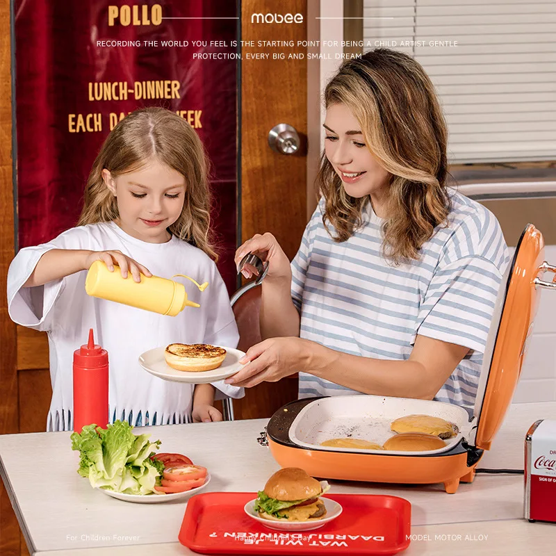 Deepen Double Side Heating Electric Baking Pan Frying Breakfast Machine Multi-function Ceramic Non Stick
