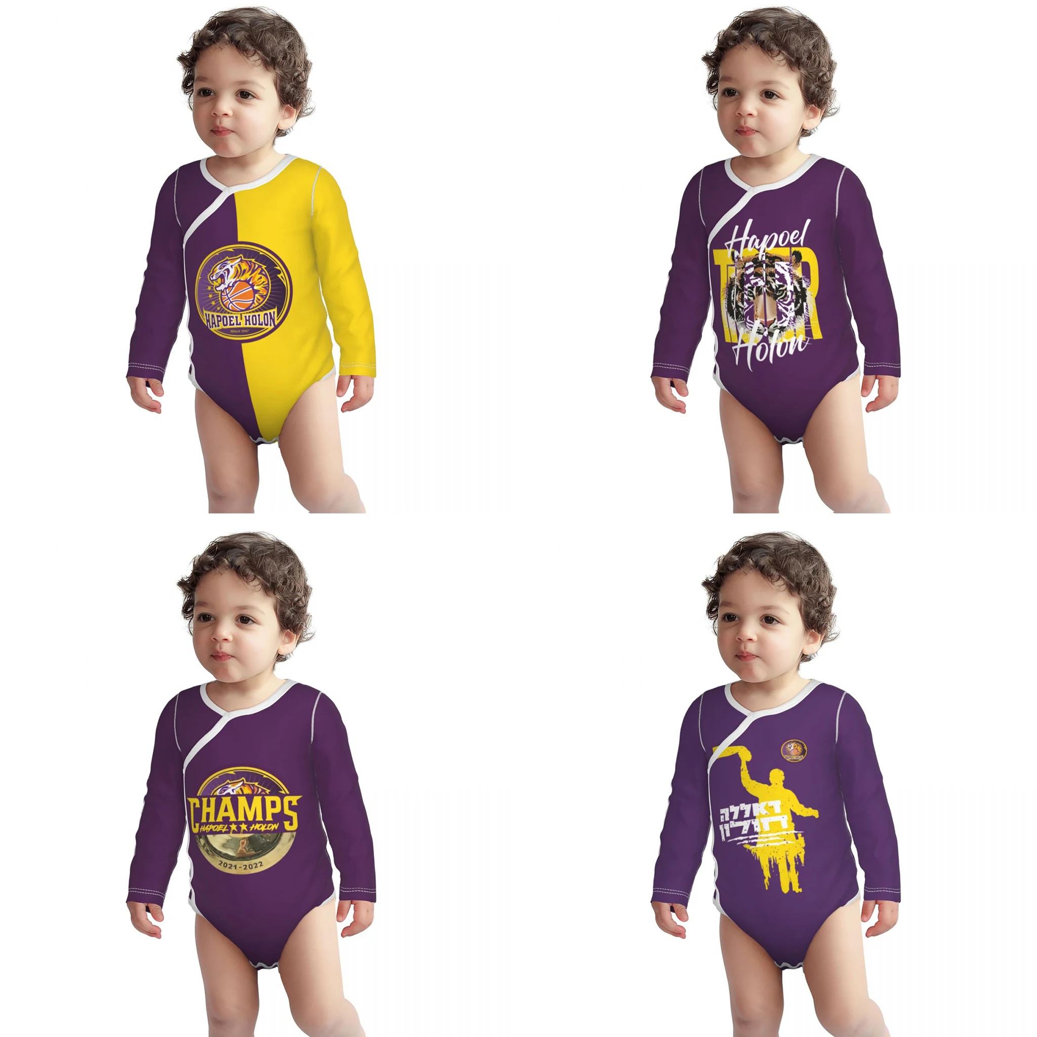 

Hapoel Holon Basketball Baby Bodysuit Unisex Cotton Newborn Onesie Boy Girl Undershirt Outfit Long - Sleeve Baby Romper