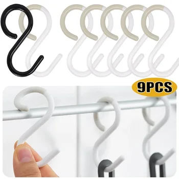 S Shaped Hooks Multi-purpose Hanging Storage Soft Head Buckle Flexible Neck Easy Twist Wardrobe Portable Kitchen Accessories 1