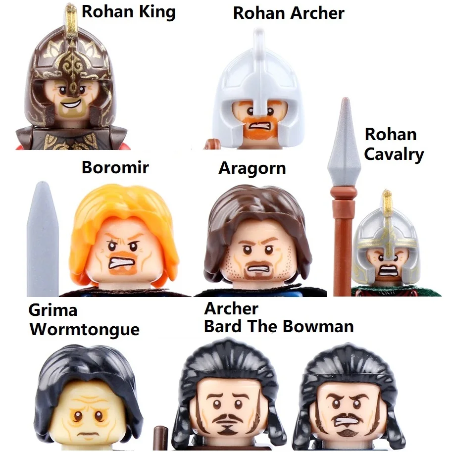

PG8031 The Lord of the Rings Rohan King Aragorn Boromir Grima Building Block Mini Action Figure Toys