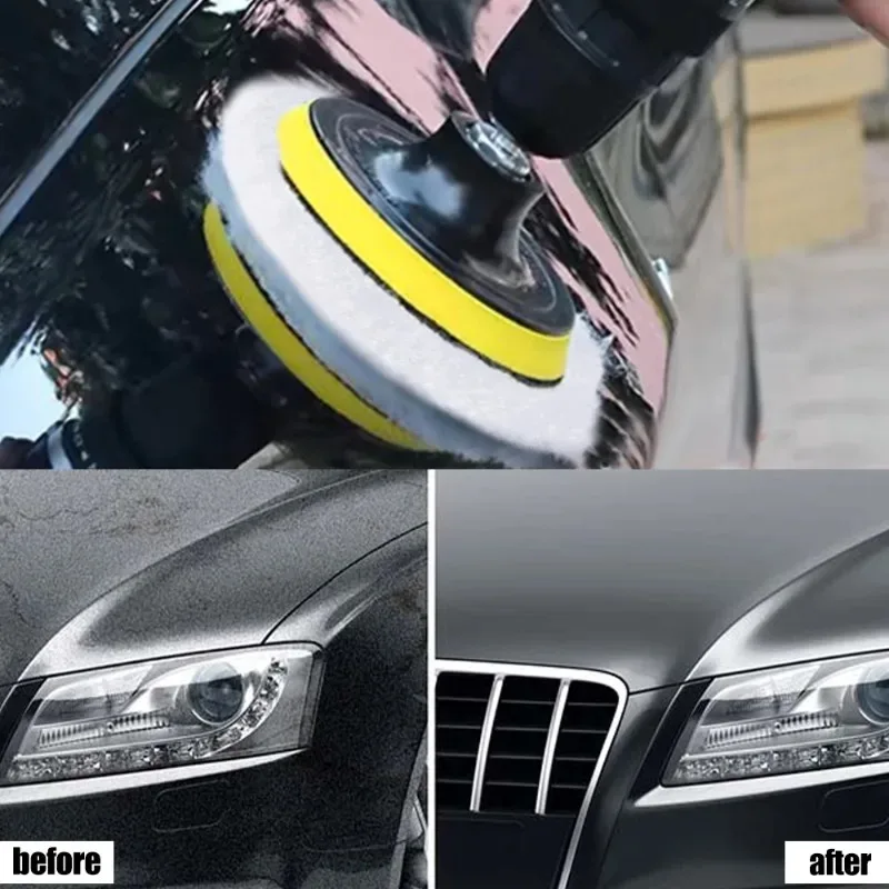 Wool Polishing Pad Scratch Removal for Compound and Polish Polishing and Waxing Pad Kit Auto Detailing Tools DIY Car Waxing