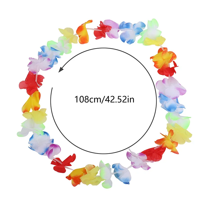 10/20pcs Hawaiian Artificial Flower Wreath Necklace Summer Beach Birthday Party Decoration Luau Tropical Wedding Favors Garland