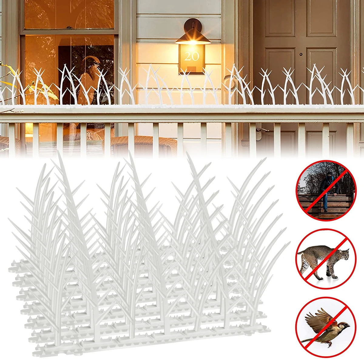 

6Pcs Bird Spikes Anti Bird Spikes Reusable Plastic Bird Deterrent Spikes Sturdy Durable Bird Deterrent Strips Devices Pigeon