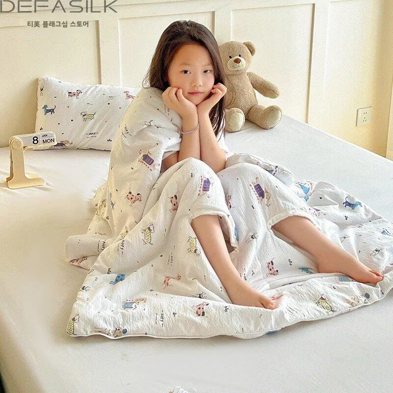 다기능 세탁 가능 면 소재 아동용 침낭 얇은 여름용 발차기 방지 담요 어린이용 보냉 커버 담요