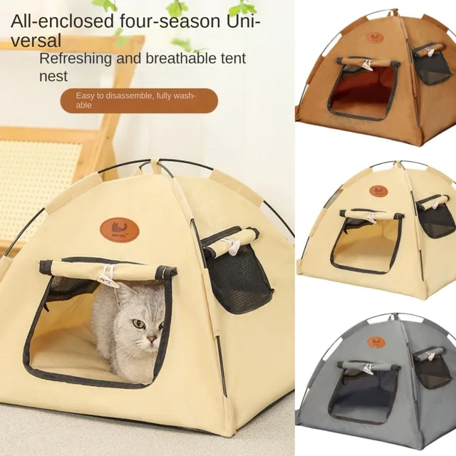 Portable Foldable Pet Cat Tent Closed Design Breathable Cat Sleep House Large Stable Pet Kennel Indoor Use Portable Foldable Pet Cat Tent Closed Design Breathable Cat Sleep House Large Stable Pet Kennel Indoor Use