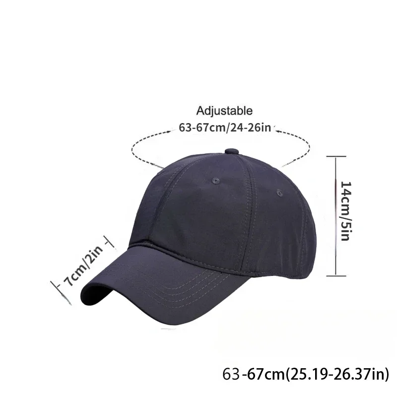 New Big Size 67cm Quick Dry Baseball Caps Breathable Dad Hat Plus Size Adjustable Soft Crown Running Caps Unisex Hats 64-67cm 4