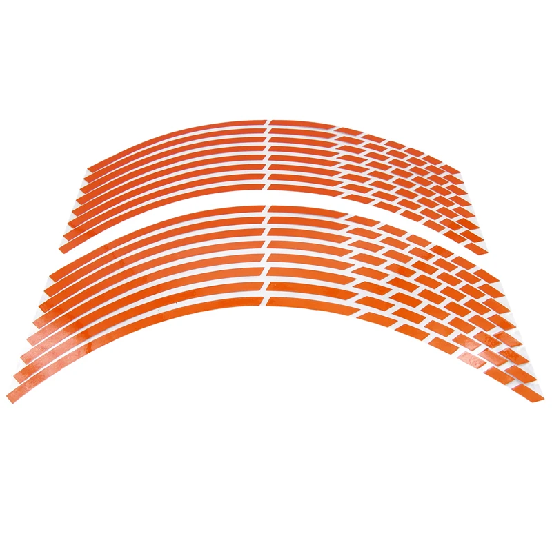 16pcs 17"18"19" Motorbike Tire Decals Trim Strips for Yamaha Suzuki Kawasaki Motorcycle Car Wheel Sticker Reflective Rim Tape