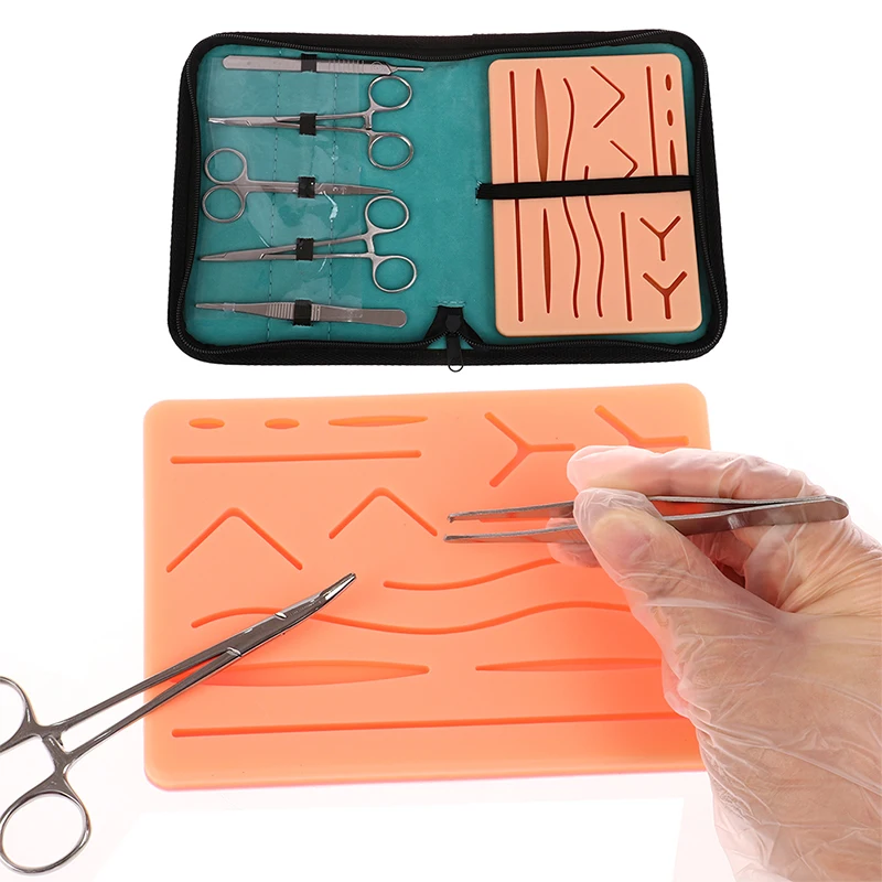 

Surgical Suture Practice Skin Model With Wound Suture Practice Module Reusable Leather Silicone Pads Medical Teaching Aids