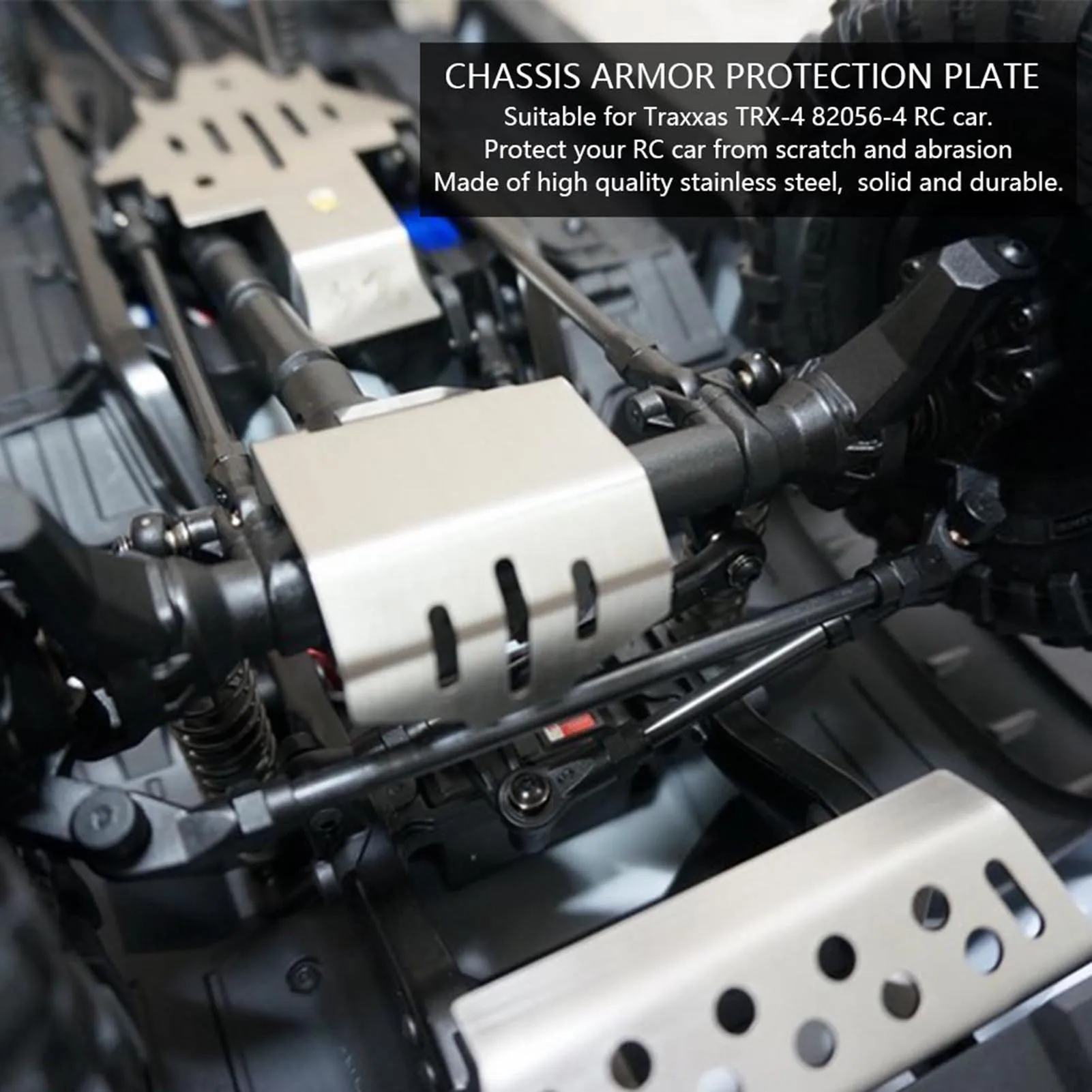 5 Pcs Stainless Steel Chassis Armor  Skid Plate for Traxxas TRX-4 82056-4 RC Car RC Chassis Armor RC Chassis Protector