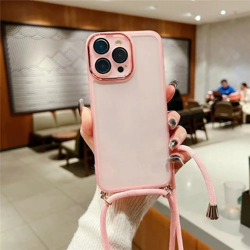Versatile Crossbody Necklace Lanyard Phone Case with Lens Protection Cover