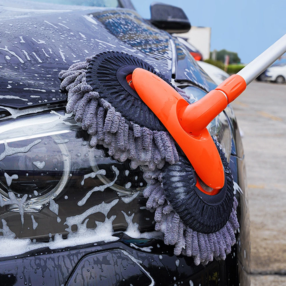 Telescopic Car Wash Brush Long Handle Car Cleaning Mop Portable Chenille Microfiber Cleaning Brush Auto Tools