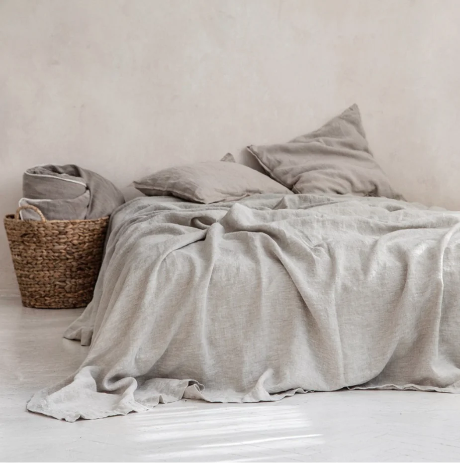 Washed French Bed linens Pure linen Bedsheets 1Piece for Single and double bed