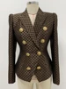 HIGH STREET Newest 2024 SS Designer Jacket Women's Double Breasted Slim Fitting Monogram Jacquard Blazer 3