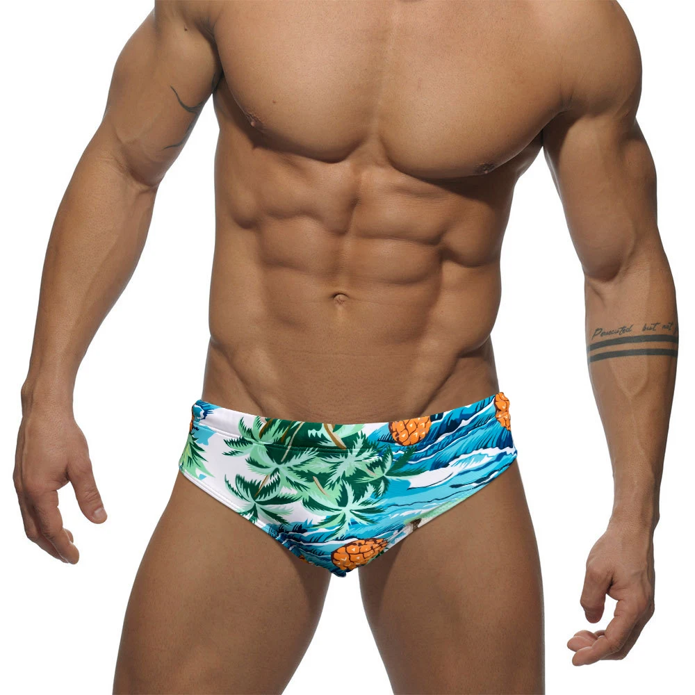

New Push Pad Men Sexy Summer Swimsuit Briefs Low Waist Bathing Suit Bulge Beach Wear Fashion Sport Homme Swim Bikini Underwear