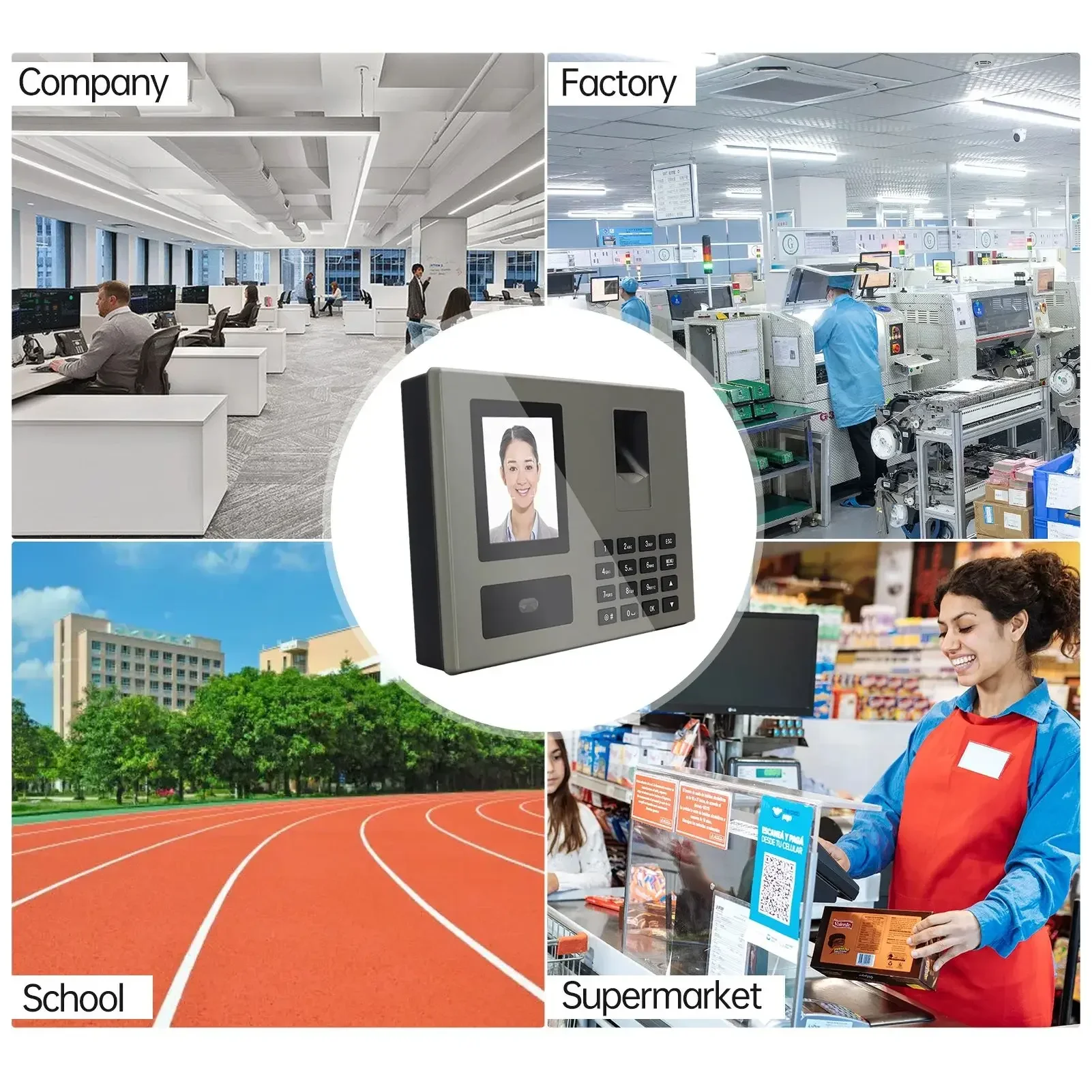 FA03 Fingerprint Attendance Machine Support Facial Recognition Password Unlock Employee Check-in Device Punch Card Apparatus