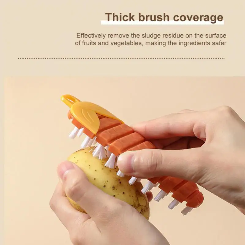 Fruit Vegetable Brush Kitchen Potato Cucumber Stainless Steel Hole Digging Peel Knife Brush Multifunctional Pot Bowl Clean