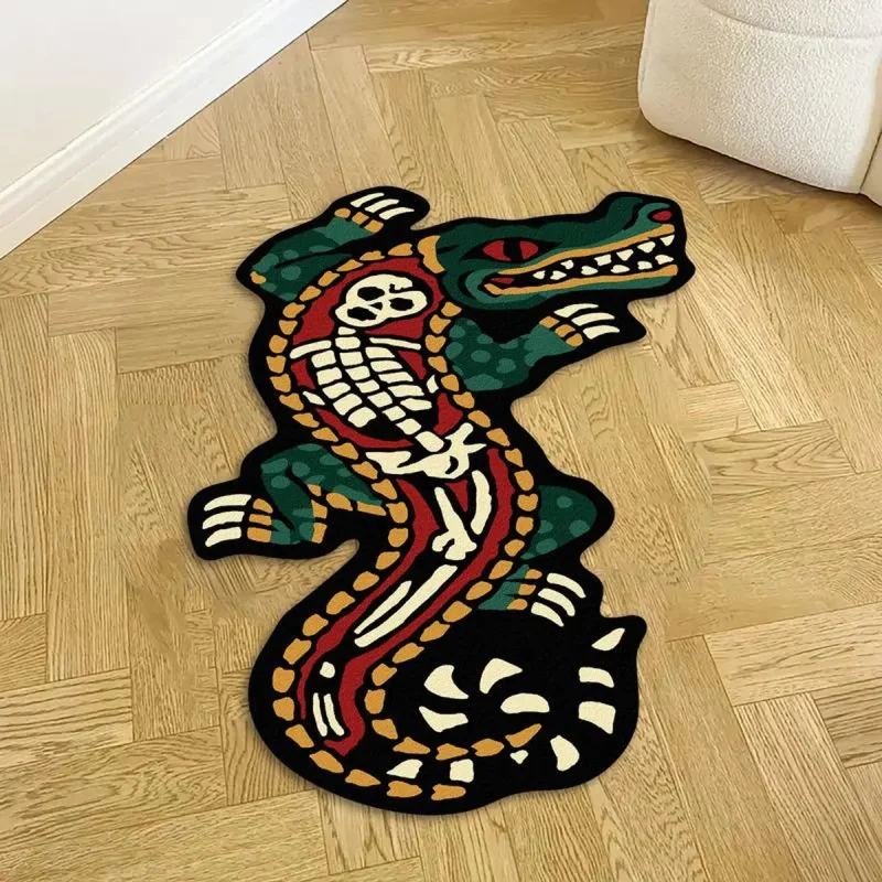 VIKAMA 크리 에이 티브 악어 카펫 부드럽고 편안한 거실 지역 러그 어린이 침실 침대 옆 바닥 매트 홈 인테리어