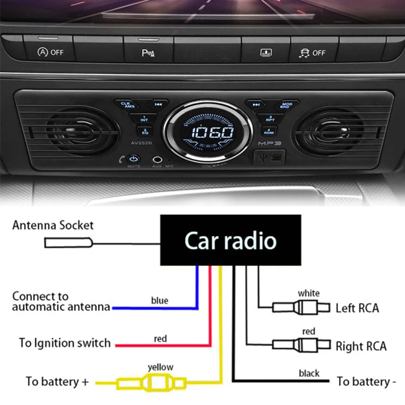 1 DIN 520/730 Car Radio Car audio FM Bluetooth MP3 Audio Player cellphone Handfree USB/SD Stereo In Dash Aux Input