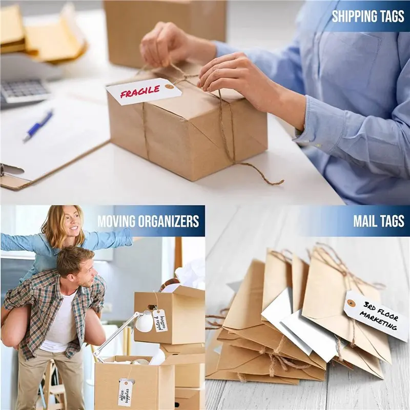 XB-625개 강화된 아일렛과 와이어가 부착된 행택, 가격표시용 와이어가 사전 부착된 종이 태그, 4 3/4 X 2 3/8 인치