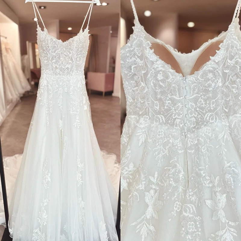 

Simplicity Wedding Dress Organza Satin With Embroidery Lace Ball Gown A-Line Full Sleeve O-Neck Bride Dress Vestido De Novia But