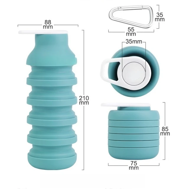 Silicone Collapsible Outdoor Travel Sports Water Bottle 4