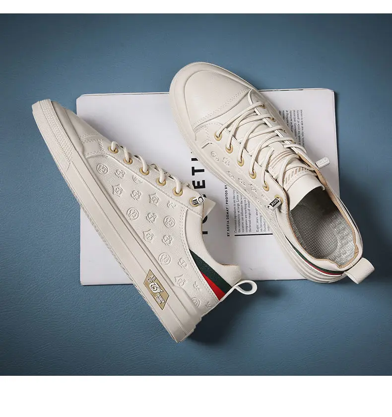 Männer Leder Schuhe Designer Turnschuhe Mann Männlichen Mode Tennis Schuhe Luxus Marke Skateboard Casual Vulkanisieren Schuhe für Männer_voghion.com