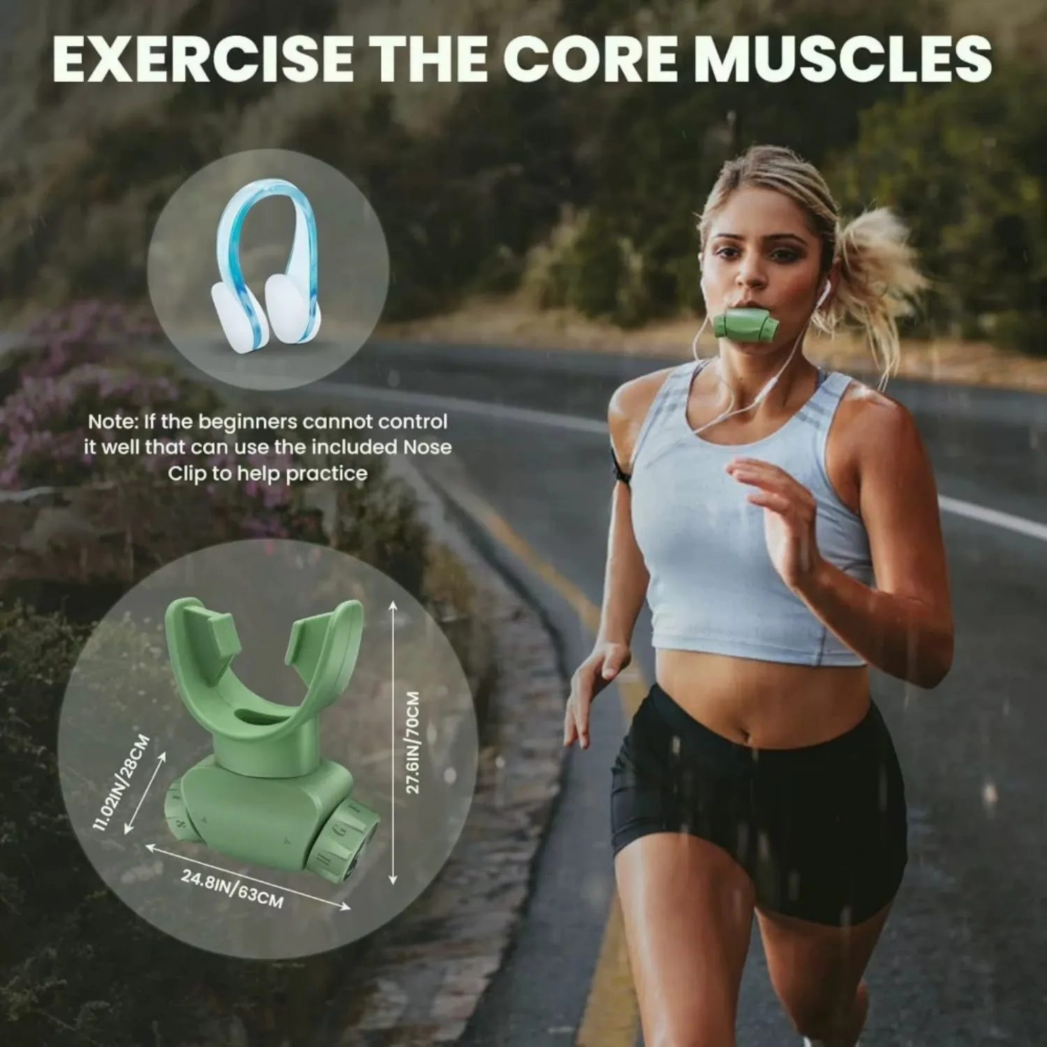 Respiratory Muscles Portable Lightweight Lung Exerciser Compact Silicone Breathing Exercise Device Running Swimming Yoga breathing exerciser,breathing trainer
