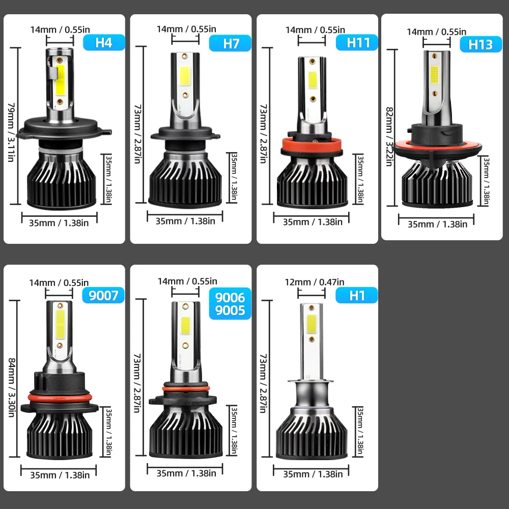    Ʈ LED Ʈ ŰƮ, Ÿ  2007 2008 2009 2010 2011 2012 2013, 12V, 9005 H11, 72W, 6000K, 4 